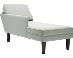 vidaXL - Chaise - longue - met - kussen - & - rechterarmleuning - fluweel - lichtgrijs