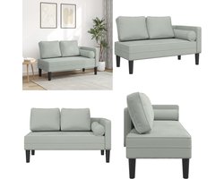 vidaXL Chaise longue met kussens fluweel lichtgrijs - Chaise Longue - Chaise Longues - Loungebank - Divan