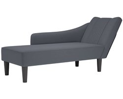 vidaXL - Chaise - longue - met - rechterarmleuning - fluweel - donkergrijs