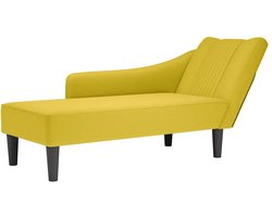 vidaXL - Chaise - longue - met - rechterarmleuning - fluweel - geel
