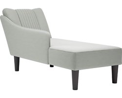 vidaXL - Chaise - longue - met - rechterarmleuning - fluweel - lichtgrijs