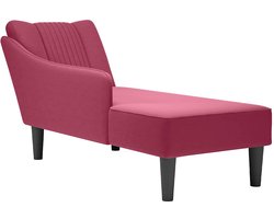 vidaXL - Chaise - longue - met - rechterarmleuning - fluweel - wijnrood