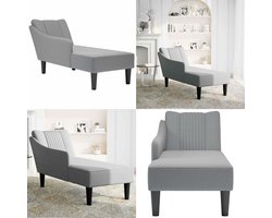 vidaXL Chaise longue met rechterarmleuning stof lichtgrijs - Chaise Longue - Chaise Longues - Chaise Lounge Stoel - Chaise Lounge Bank Stoel