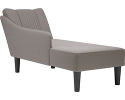 vidaXL - Chaise - longue - met - rechterarmleuning - stof - taupe