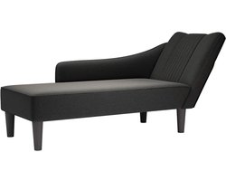 vidaXL - Chaise - longue - met - rechterarmleuning - stof - zwart