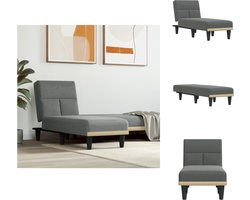 vidaXL - Chaise - longue - stof - donkergrijs
