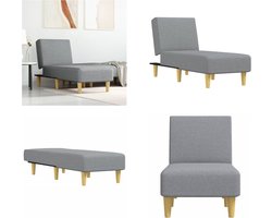 vidaXL - Chaise - longue - stof - lichtgrijs