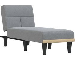 vidaXL - Chaise - longue - stof - lichtgrijs