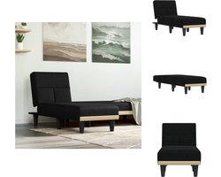 vidaXL - Chaise - longue - stof - zwart