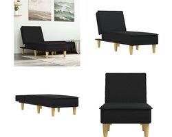 vidaXL - Chaise - longue - stof - zwart