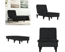 vidaXL - Chaise - longue - stof - zwart