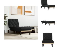 vidaXL - Chaise - longue - stof - zwart