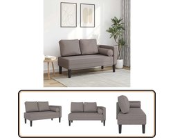 vidaXL Chaise longue - Taupe - Inclusief kussens Chaise Lounge - Loungestoel - Relaxstoel - Tuinlounge - Buitenstoelen