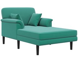vidaXL - Chaise - longue - Turquoise - fluweel