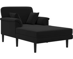 vidaXL - Chaise - longue - Zwart - fluweel
