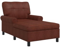 vidaXL - Chaise - Lounge - Glanzend - Bruin - 91 - x - 157 - x - 91 - cm - Antiek - PU