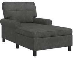 vidaXL - Chaise - Lounge - met - kussen - Zwart - 91 - x - 157 - x - 91 - cm - Kunstleer