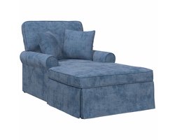 vidaXL - Chaise - Lounge - met - Rok - met - kussen - Blauw - 157 - x - 91 - x - 91 - cm - ARES