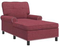 vidaXL - Chaise - Lounge - Wijnrood - Stof - 91 - x - 157 - x - 91 - cm