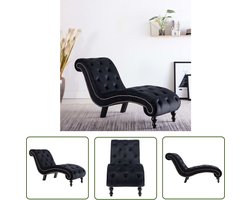 vidaXL Chaises Longues - Comfortabele Lounge Stoel - Chaise longue fluweel zwart - Velvet Fauteuil - Zithoek Meubels - Relaxstoel