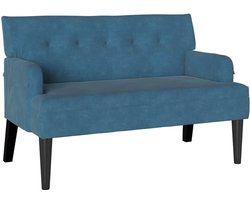 vidaXL - Chesterfield - Bank - Blauw - 112 - x - 65,5 - x - 75 - cm - Fluweel