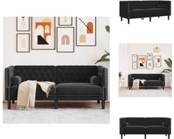 vidaXL Chesterfield Bank - Chesterfield Banken - Loveseat - Zitbank - Tweezitsbank Chesterfield-stijl en bolsters fluweel zwart