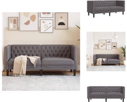 vidaXL Chesterfield Bank - Chesterfield Banken - Loveseat - Zitbank - Tweezitsbank Chesterfield-stijl kunstleer grijs