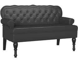 vidaXL - Chesterfield - Bank - Zwart - 119,5 - x - 64,5 - x - 75 - cm - Kunstleer