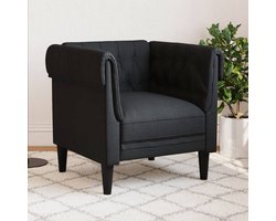 vidaXL Chesterfield Fauteuil - Chesterfield Fauteuils - Relaxfauteuil - Leunstoel - Fauteuil Chesterfield-stijl stof zwart