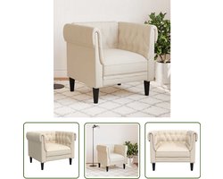 vidaXL Chesterfield Fauteuil in Linnen Stijl Fauteuil - Chesterfield Stoel - Lounge Stoel - Designstoel - Vintage Stoel