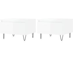 vidaXL Coffee tables 2 pcs 50x46x35 cm processed wood high gloss white