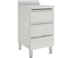 vidaXL - Commerciële - keukenkast - met - 3 - lades - 50x60x96 - cm