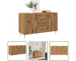 vidaXL Commode - Dressoir - Dressoir 100x36x60 cm bewerkt hout artisanaal eikenkleurig - Opbergkast - Houten Dressoir - Landelijke Dressoir