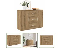 vidaXL Commode - Dressoir - Dressoir 90x29,5x65 cm bewerkt hout artisanaal eikenkleur - Houten Dressoir - Vintage Dressoir - Salontafel