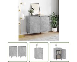 vidaXL Commode - Dressoirs - Dressoirs 2 st 40x35x70 cm bewerkt hout betongrijs - Meubelkast - Houten Dressoir - Beton Grijs