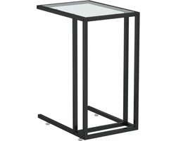 vidaXL - Computer - bijzettafel - 50x35x65 - cm - gehard - glas - transparant