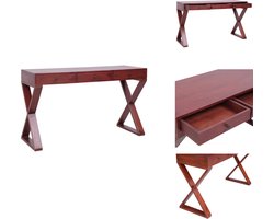 vidaXL Computerbureau - Computerbureaus - Thuis Kantoorbureau - Hoekbureau - Computerbureau 115x47x77 cm massief mahoniehout bruin