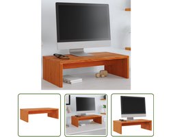 vidaXL Computerstandaard - Monitorstandaard - Monitorstandaard 50x27x15 cm massief grenenhout wasbruin - Laptopstandaard - Grenenhouten Standaard - Hout Standaard