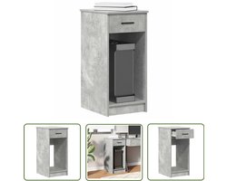 vidaXL Computertorenstandaard met lade 35x45x77 cm betongrijs - Computertorenstandaard - Bureau Standaard - Laptop Tafel - Houten Standaard - Opbergruimte