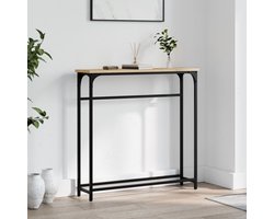 vidaXL - Consoletafel - Sonoma - Eiken - 75x19,5x75 - cm - Bewerkt - Hout