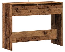 vidaXL Consoletafel - Wandtafel - Wandtafel 100x35x76,5 cm bewerkt hout oud houtkleurig - Houten Tafel - Oude Houten Tafel - Kastje