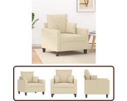 vidaXL Crèmekleurige Fauteuil - Stijlvol en Comfortabel Fauteuil - Stoffen Fauteuil - Lounge Stoel - Relaxstoel - Creme Fauteuil