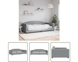 vidaXL Daybed - Slaapbank - Slaapbank 100x200 cm stof lichtgrijs - Tweepersoonsbed - Sofa Bed - Grijs Meubilair