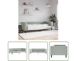 vidaXL Daybed - Slaapbank - Slaapbank 90x190 cm fluweel lichtgrijs - Tweepersoonsbed - Lounge Sofa - Multifunctioneel Meubilair
