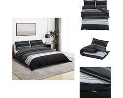 vidaXL Dekbed - Dekbedden - Dekbedovertrek - Overtrek - Dekbedovertrekset 135x200 cm katoen zwart en wit