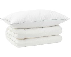 vidaXL - Dekbed - en - Kussen - Set - 2 - st - 140x200 - cm - 4 - seizoenen - 300 - GSM - Wol
