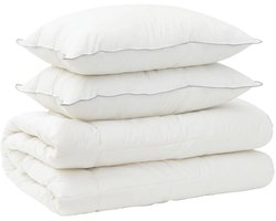 vidaXL - Dekbed - en - Kussen - Set - 3 - st - 200x200 - cm - Winter - 450 - GSM - Wol - Wit