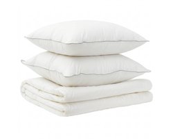 vidaXL - Dekbed - en - Kussen - Set - 3 - st - 200x220 - cm - Zomer - 140 - GSM - Wol - Wit