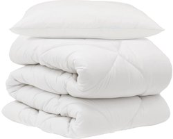 vidaXL - Dekbed - met - kussen - 2 - pcs - Wit - Microvezel