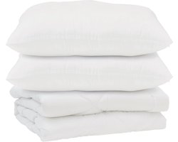 vidaXL - Dekbed - met - kussen - 3 - pcs - Wit - Microvezel